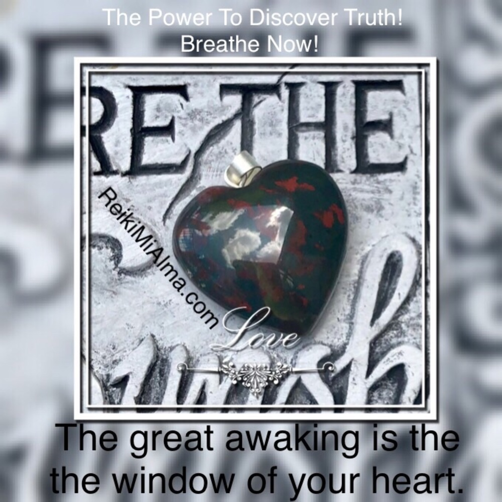 Bloodstone Heart ReikiMiAlma Crystal Necklace